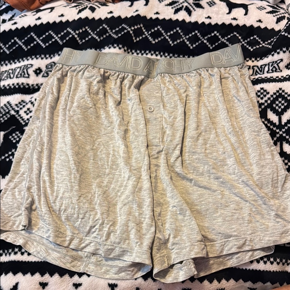 Gray Boxer Briefs with Elastic Waistband
